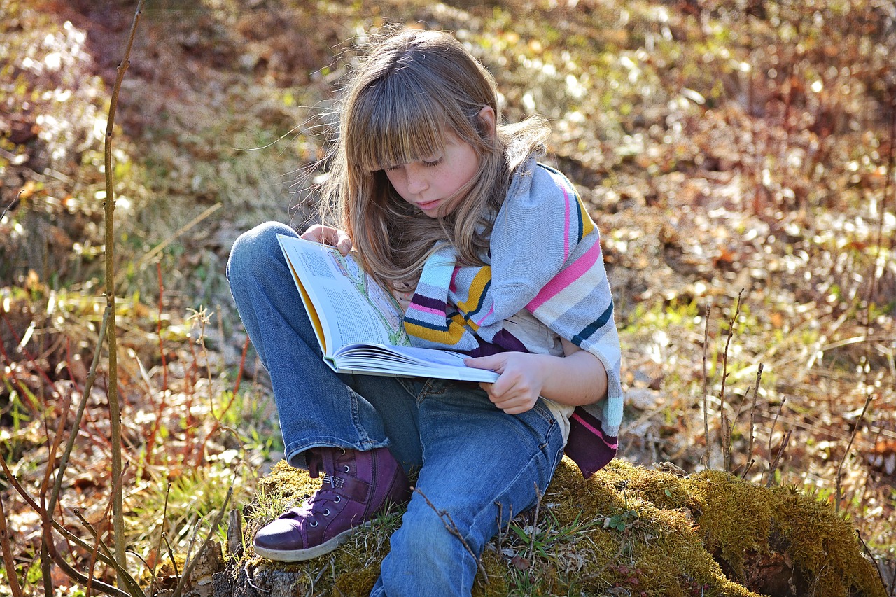 Girl reading a book